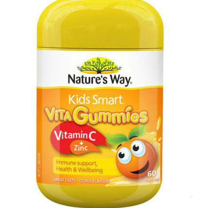 【澳洲PO药房】Nature's Way 佳思敏 Kids Smart儿童维生素C+锌软糖 60粒