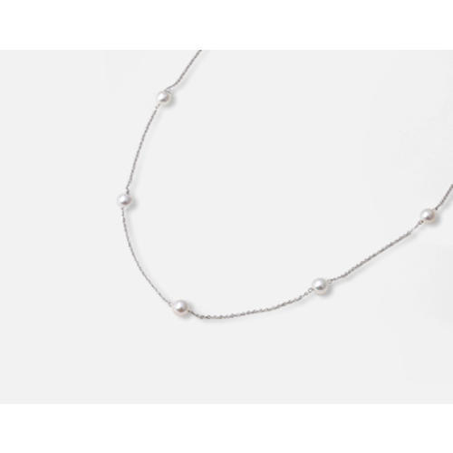 【免邮】Maria 8mm阿古屋珍珠长款S925银质项链 白色