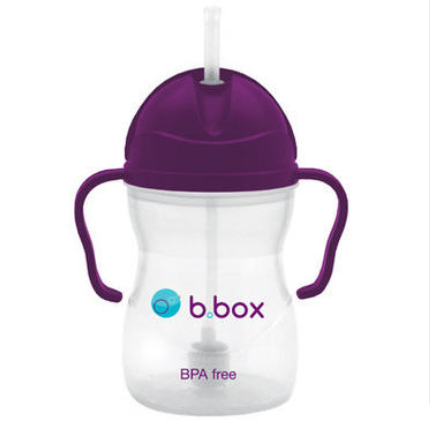 【澳洲PO药房】B.box 婴幼儿重力球吸管杯 防漏 240ml 葡萄紫 （6个月以上）