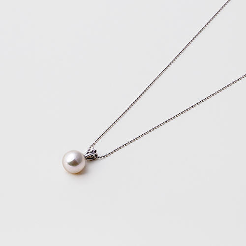 【松屋百货】Maria 8.5mm阿古屋珍珠吊坠S925银质项链 白色
