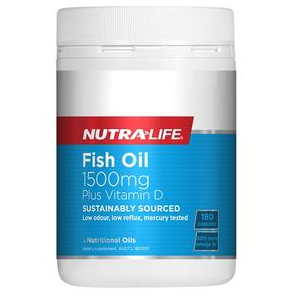 【新西兰PD】Nutralife 纽乐 天然深海鱼油+维生素D胶囊 180粒