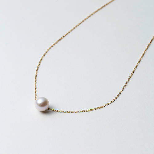 【珍珠专场8折】Maria 8mm阿古屋海水珍珠K18金链 一颗珠