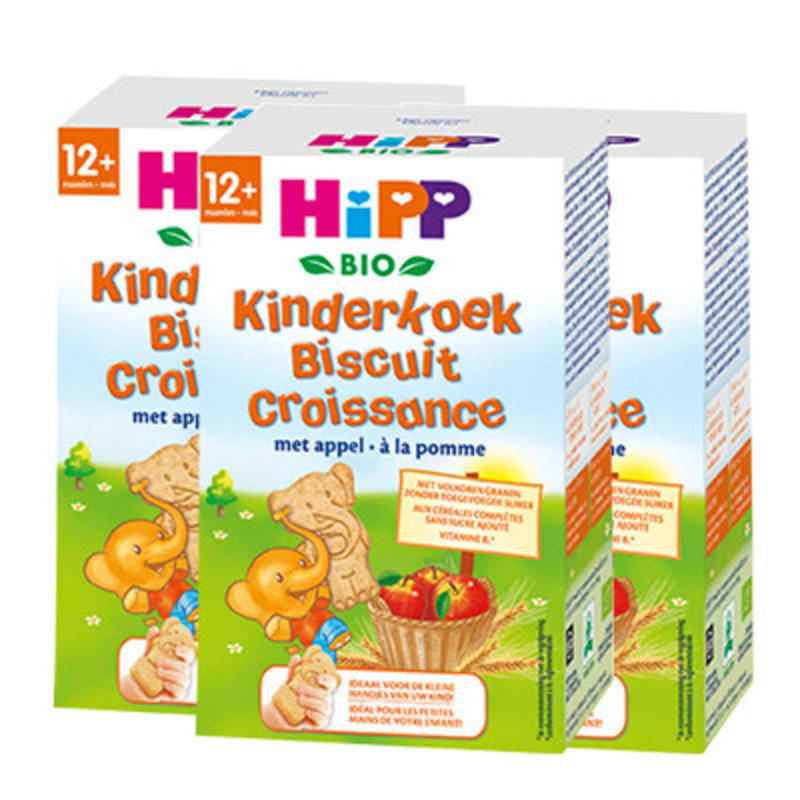 【荷兰DOD】Hipp 喜宝 苹果味有机小象全麦饼干（适合12个月以上宝宝）150g 3盒装