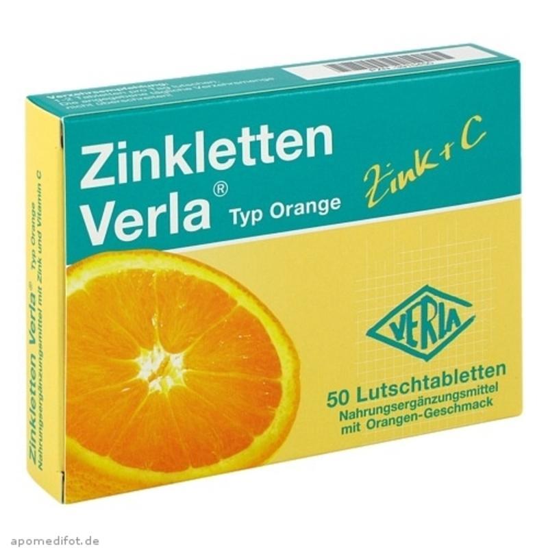 【德国BA】Zinkletten Verla 儿童/孕妇补锌+维生素C 橙味咀嚼片 50粒