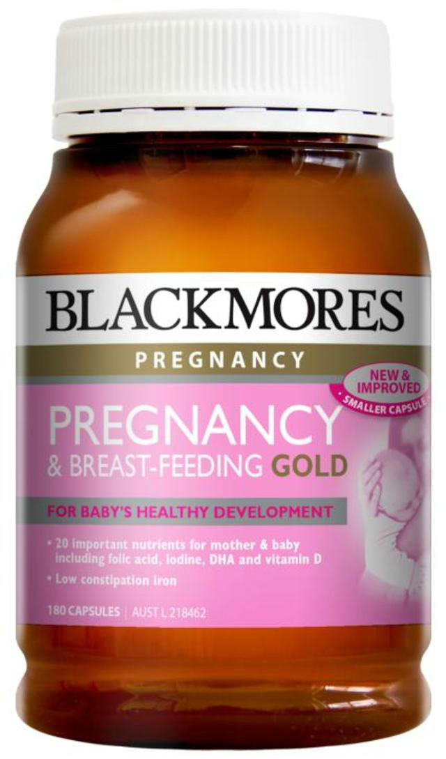 【澳洲CD药房】Blackmores 澳佳宝 孕期及哺乳黄金素营养胶囊 180粒