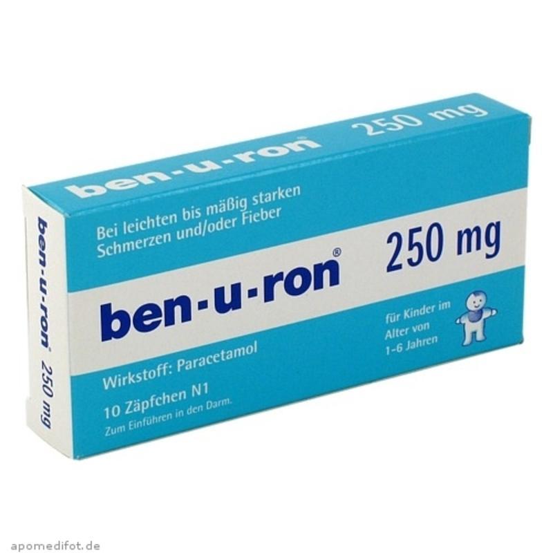 【德国BA】BEN-U-RON 250 mg 幼儿PP栓 （13公斤以上幼儿）10粒
