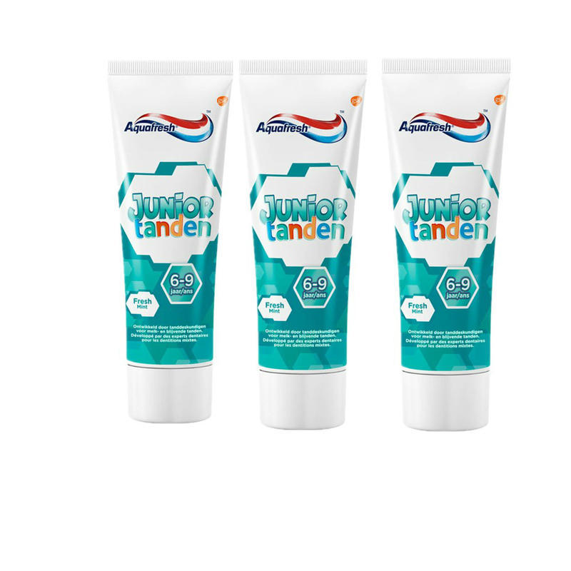 【荷兰DOD】Aquafresh 儿童保护恒牙含氟牙膏（6-9岁） 3件装 375ml 防止龋齿加强牙釉