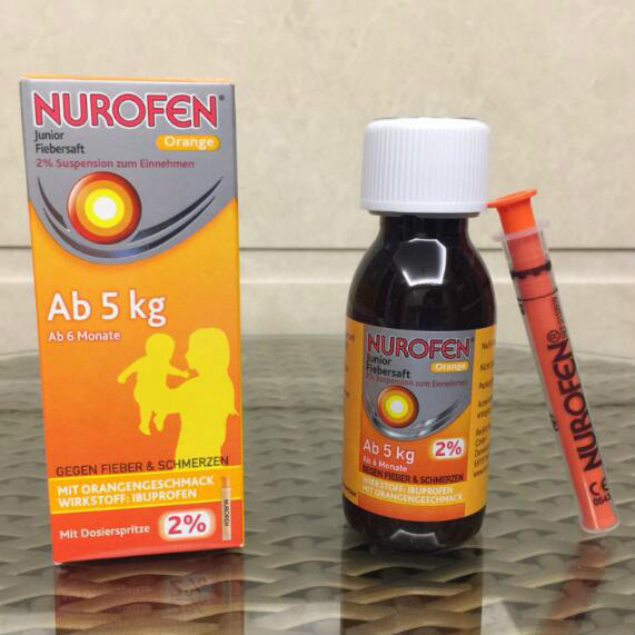 【德国BA】Nurofen 2%布洛芬 婴幼儿退烧口服液 草莓味 6个月-9岁（5kg+） 100ml