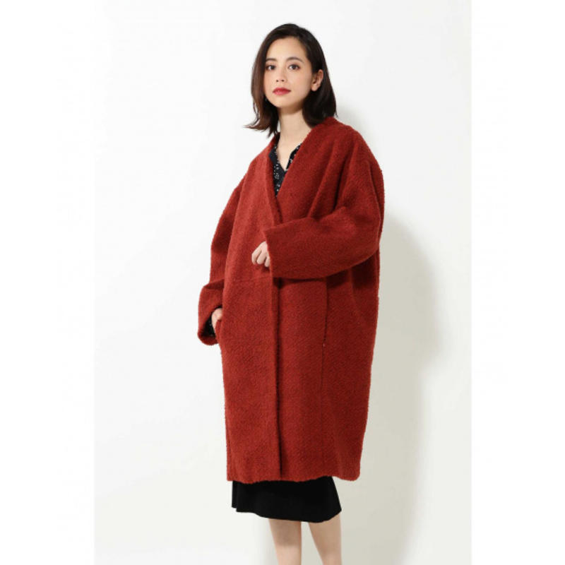 GLADD日本闪购限时品牌折扣女装羊羔毛铁锈红加厚大衣