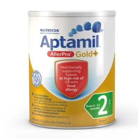 Aptamil 澳洲爱他美 金装婴幼儿配方奶粉 牛奶过敏专用 AllerPro深度水解（2段） 6-12个月 900g