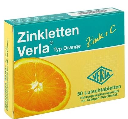 【德国BA】Zinkletten Verla 儿童/孕妇补锌+维生素C 橙味咀嚼片 50粒