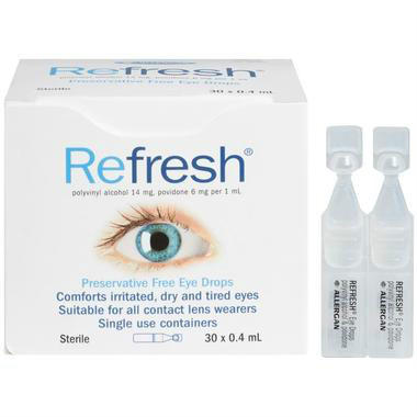 【澳洲PO药房】【买四免一】Refresh 滴眼液 30x0.4ml/支（独立装/无防腐剂）