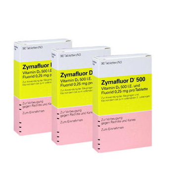 【DC德国药房】【3件装】Zymafluor 婴幼儿维生素D3片 90片X3 预防佝偻