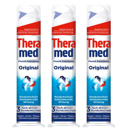 【德国BA】Theramed 泰瑞美 强效固齿站立式牙膏 超强抗菌 100ml 3支装