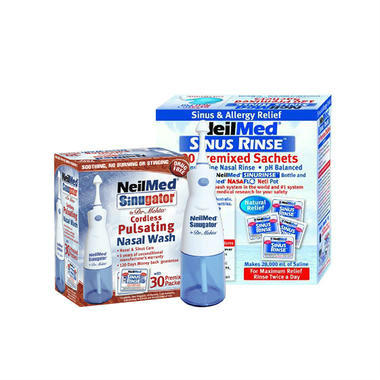 【澳洲PO药房】【圣诞包邮套装】NeilMed's 电动脉冲洗鼻器 1台 +冲洗剂 120小包