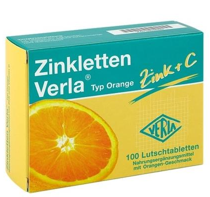 【德国BA】Zinkletten Verla儿童/孕妇补锌+香橙维C含片100片 改善厌食 提高免疫力