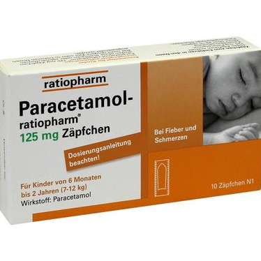 【DC德国药房】Ratiopharm PP栓剂 10片 6个月-2岁（7kg-12kg）