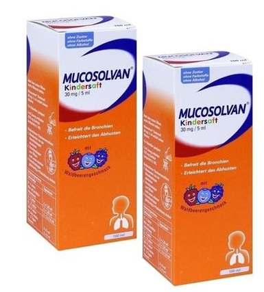 【德国BA】Mucosolvan 沐舒坦儿童糖浆 100ml（30 mg/5 ml）2瓶装