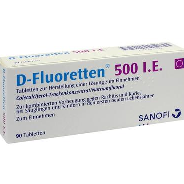 【DC德国药房】D-Fluoretten 婴幼儿维生素D3+氟 口服片（预防佝偻病） 90 片