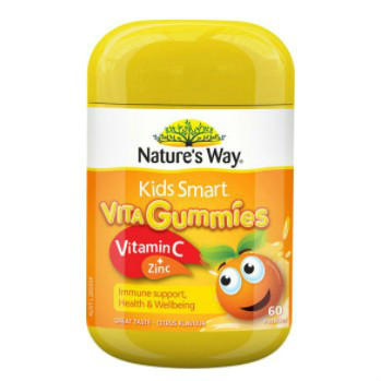 【澳洲CD药房】Nature's Way 佳思敏 Kids Smart儿童维生素C+锌软糖 60粒