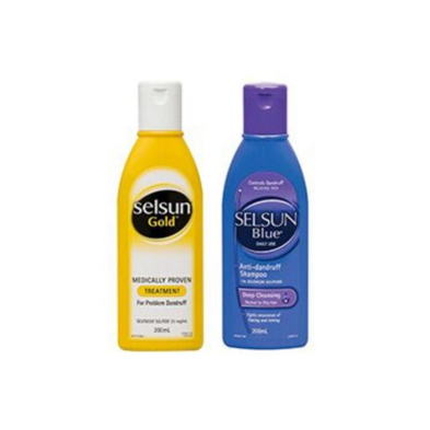 【组合装】Selsun Gold 特效去屑洗发露 200ml + Selsun Blue 蓝瓶 去屑洗发水（适合偏油性发质） 200ml