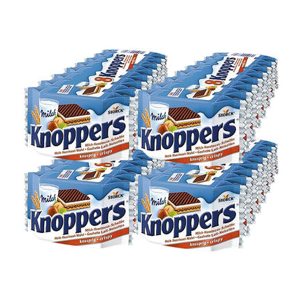 【DC德国药房】【4盒特惠装】Knoppers 牛奶榛子巧克力威化饼 8块25g4盒