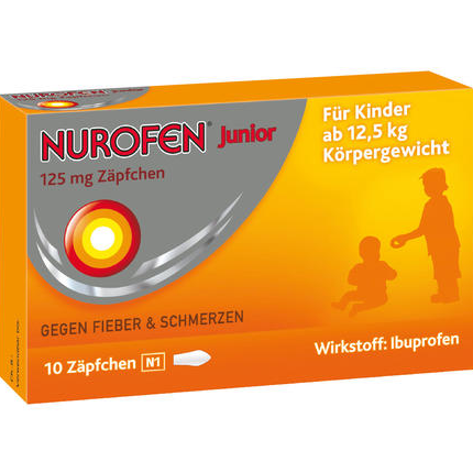 【DC德国药房】Nurofen 布洛芬 125mg婴幼儿退热PP栓（12.5kg以上）2+ 10支